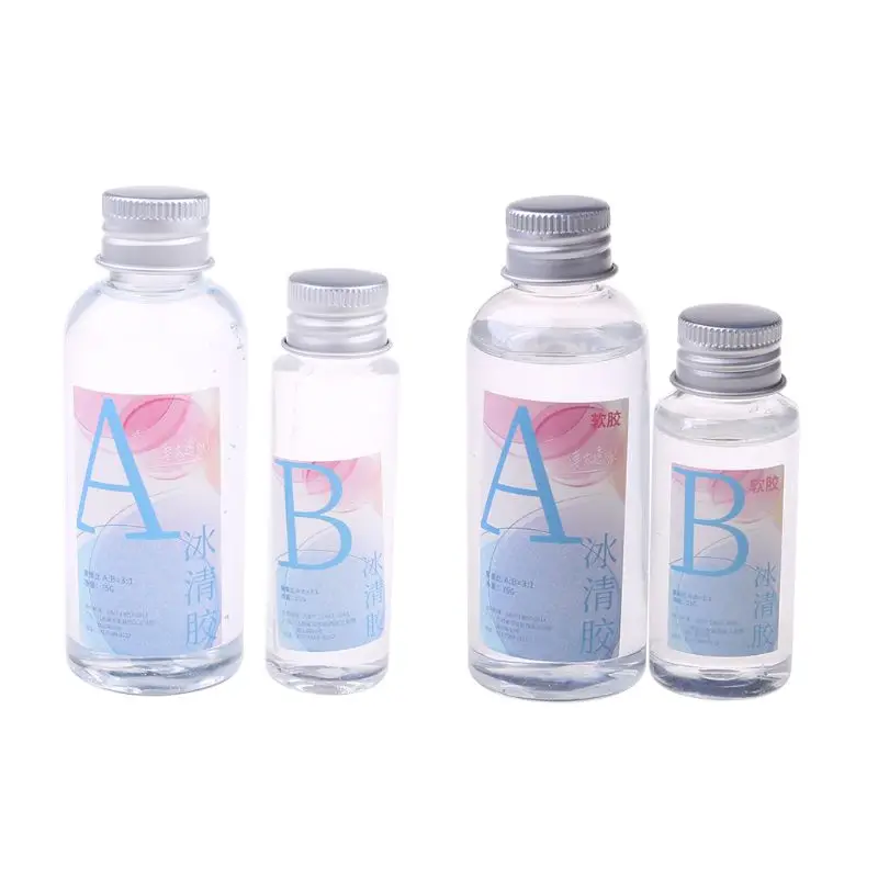 

2 Pcs/set DIY Handmade Jewelry AB Hard/Soft Glue Crystal Specimen High Transparent Epoxy Glues Crafts Making Accessories U7EC