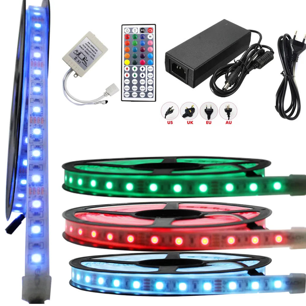 Водонепроницаемая IP67 IP68 5050 RGB Светодиодная лента 12 в 60 светодиодов/м