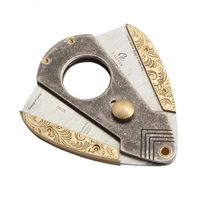 galiner cigar cutter knife retro metal carving pocket metal tobacco cutting scissor cigar guillotine smoking tool