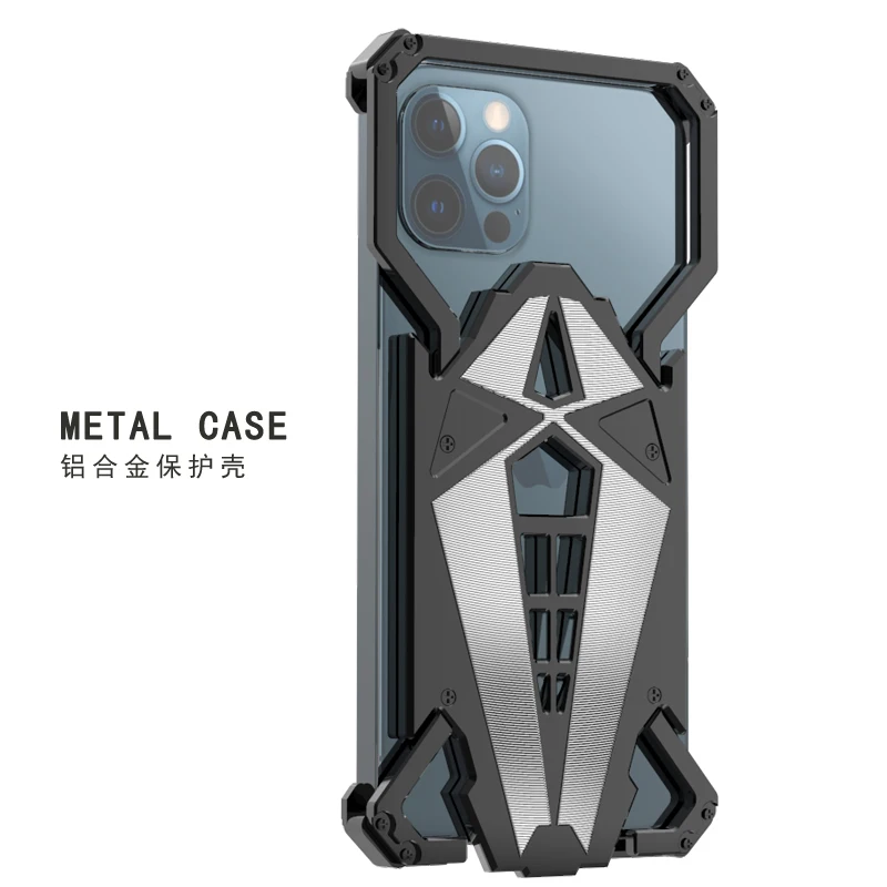 

Luxury Cool Case for Iphone 12 11 XS Pro Max 8 7 SE XR Metal Aluminum Alloy Shockproof Armor Case Cover Anti-knock Fundas Coque