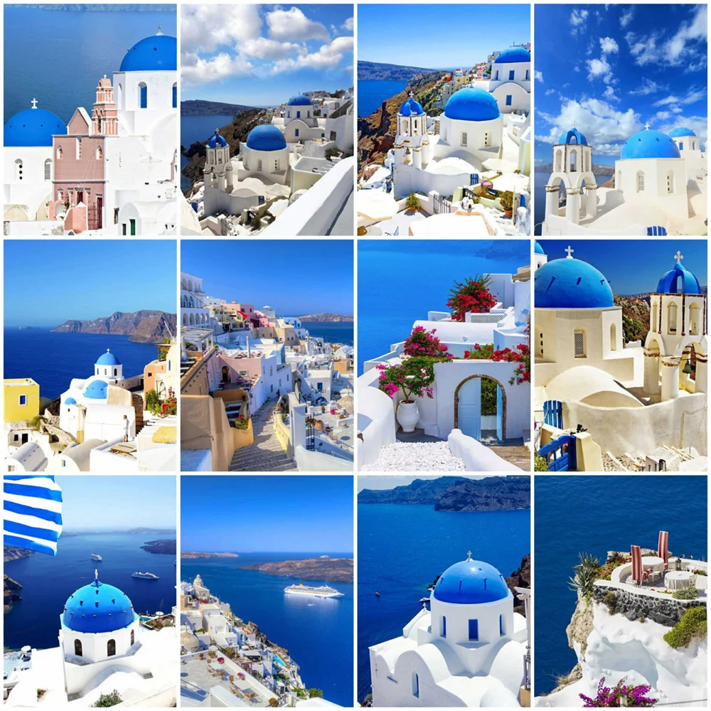 

Картина по номерам HUACAN, Настенная картина в виде города, уникальный подарок, ручная роспись на холсте, Акриловая картина по номерам, пейзаж д...