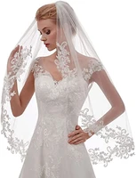 fancy newly designed womens 1 tier wedding veil lace bridal veil bridal with comb