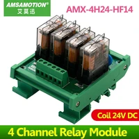 4 channel relay module 24vdc 1 sptd din rail monting relay board