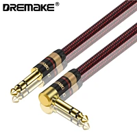 dremake 6 5mm to 6 5mm guitar cable trs 6 35mm 14 inch male to male balanced audio patch cord for power amplifier e piano