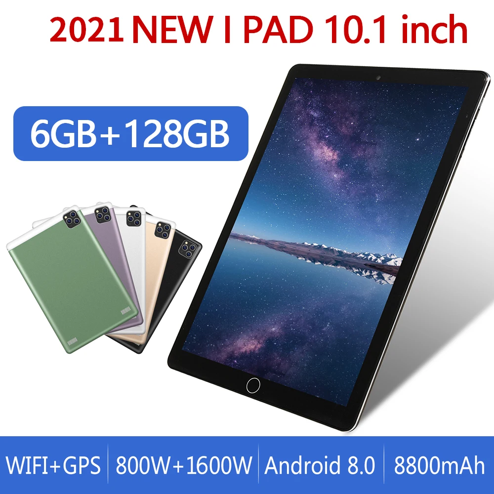 10.1 Inch Original Notebook 2021 New Tablet PC  Three Cameras  High-Definition Large Screen 4G Android System 6GB RAM 128GB ROM