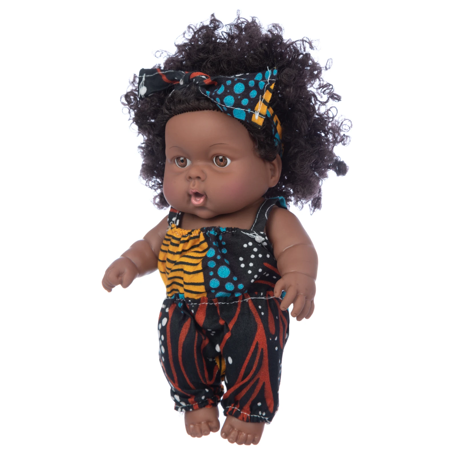 

Yellow 8Inch Black doll Movable Joint Toy Christmas Best Gift For Baby Girl Mini Cute Explosive hairstyle Doll Children Gift