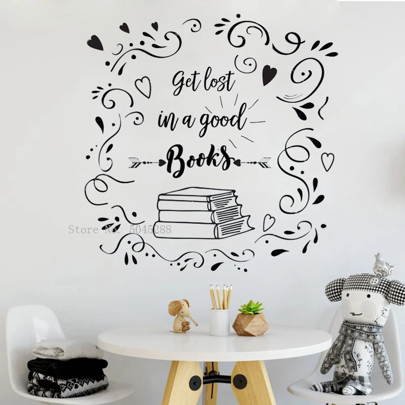 Семейные книги цитаты Читальная комната библиотека книжный магазин наклейки