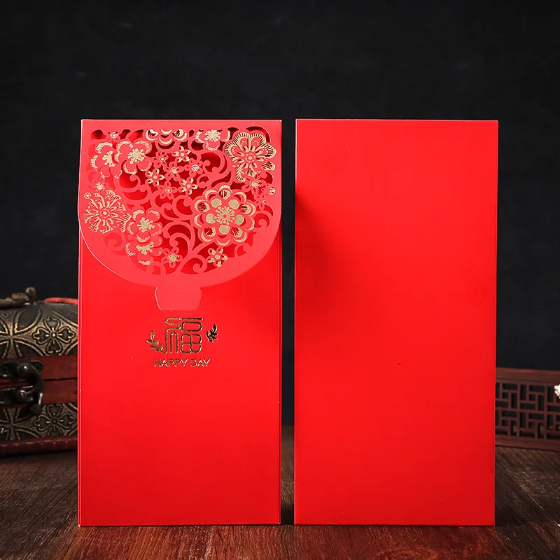 20 шт свадебный красный конверт в китайском стиле с золотым тиснением и полым
