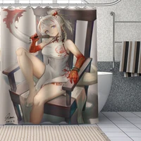 new hot custom anime arknights game curtains polyester bathroom waterproof shower curtain with plastic hooks more size