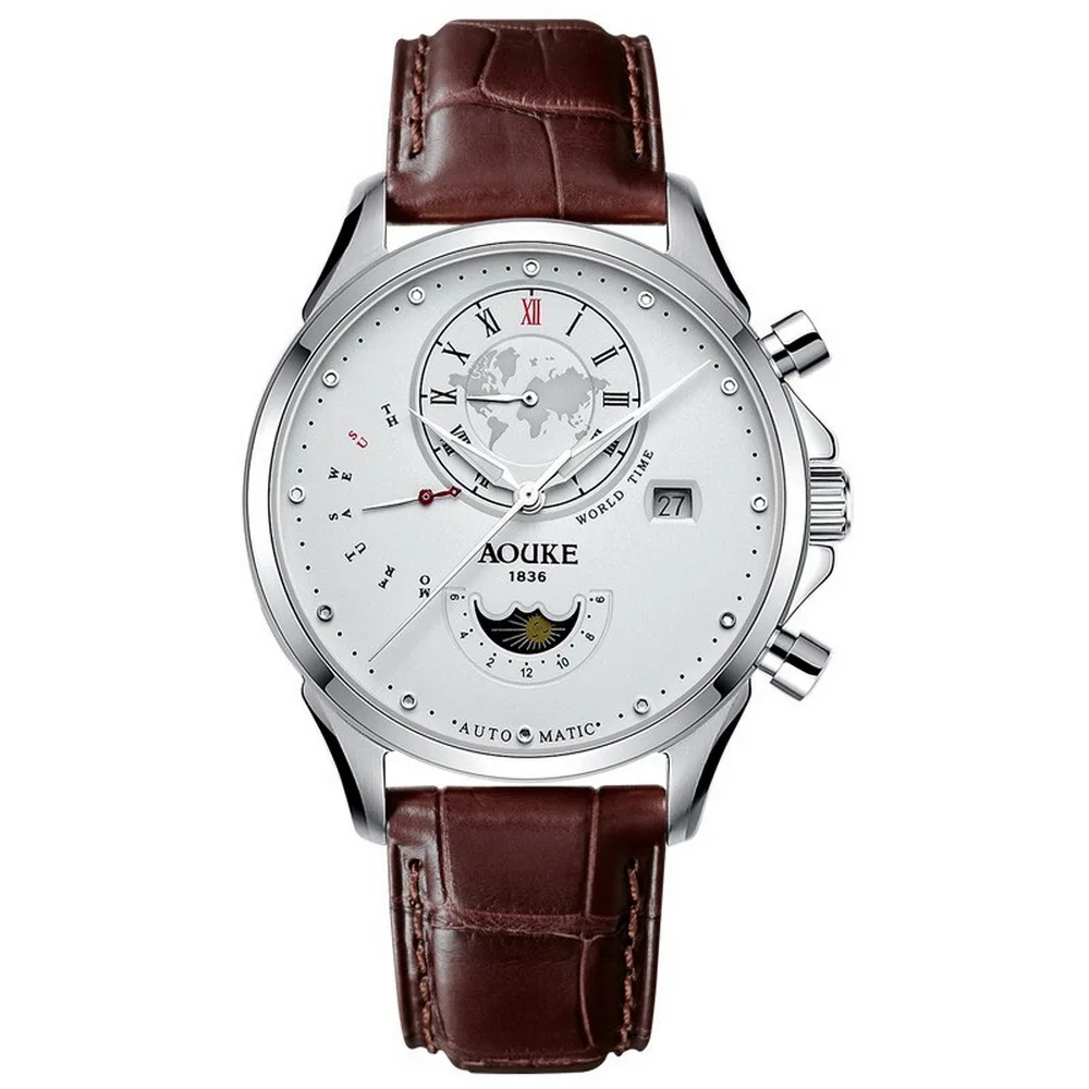 Часы наручные AOUKE Мужские автоматические Роскошные водонепроницаемые