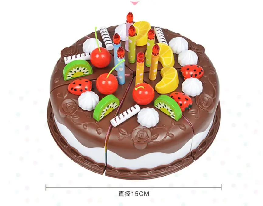 

37pcs DIY Pretend Play Cake Cutting Kitchen Toys Food Fruit Birthday Toys for Children Plastic Educational Baby Kids Gift