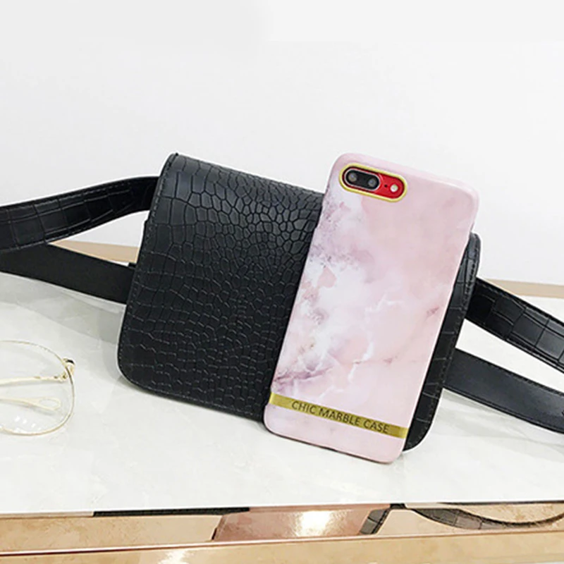 Поясные Сумки с тиснением под кожу аллигатора женская модная кожаная поясная