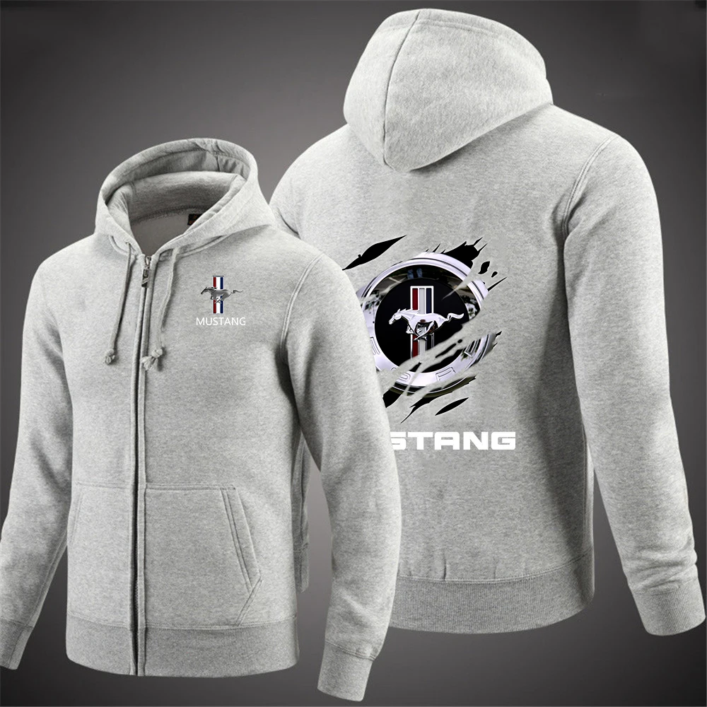 

2020 Creative Design Mustang Autumn Mens Jacket Sweatshirt Leisure Hooded Zipper Male Tops Fashion Outerwear Men zipper Hoodies