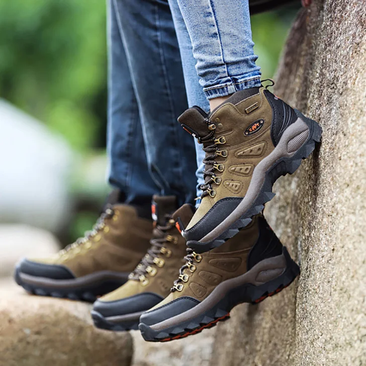 

Mens Waterproof Hiking Boots Mountain Outdoor Sports Trekking Hiking Shoes Men High Top Sneakers Big Size Male Casual Shoes 2021