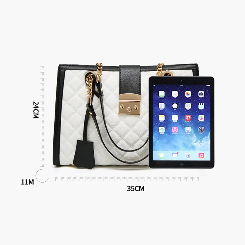 Вместительные женские сумки через плечо из искусственной кожи на цепочке