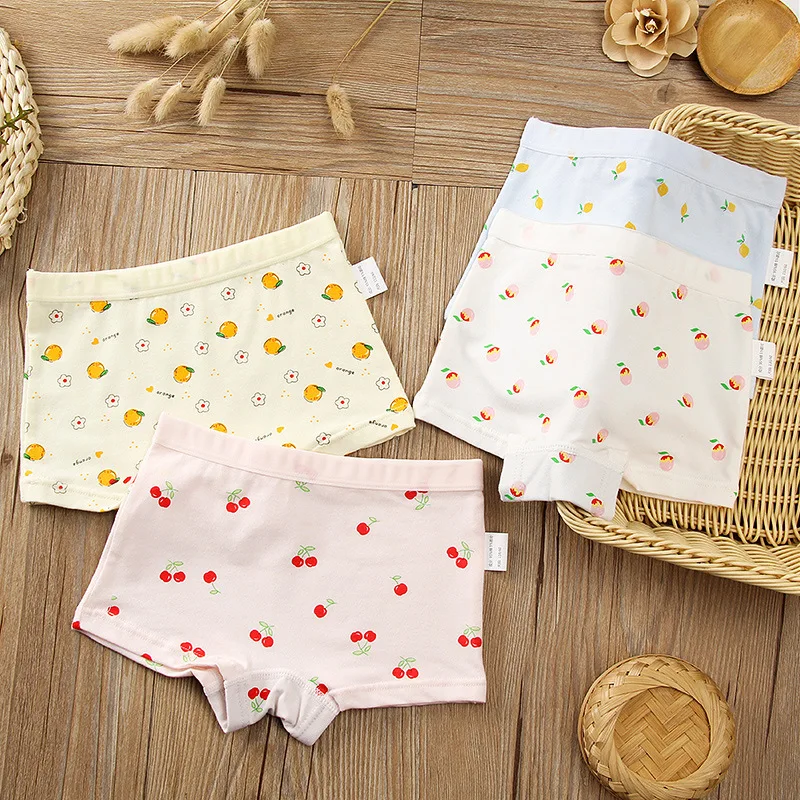 

Girls Panties Summer Baby Girl Clothes Pure Cotton Fruits Underwear Children Breathable Soft Underpants Boxer Teenage Briefs New