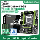 Материнская плата X79 USB3.0 SATA3 PCI-E NVME M.2 SSD с Xeon E5 2689 4x8 ГБ = 32 Гб 1600 МГц DDR3 память ECC REG