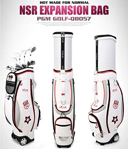 

Crestgolf-PGM Retractable Lady Golf Bag Carry Wheeled Women Golf Travel Bag Waterproof Golf Cart Bag, Two Colors for Your Choice
