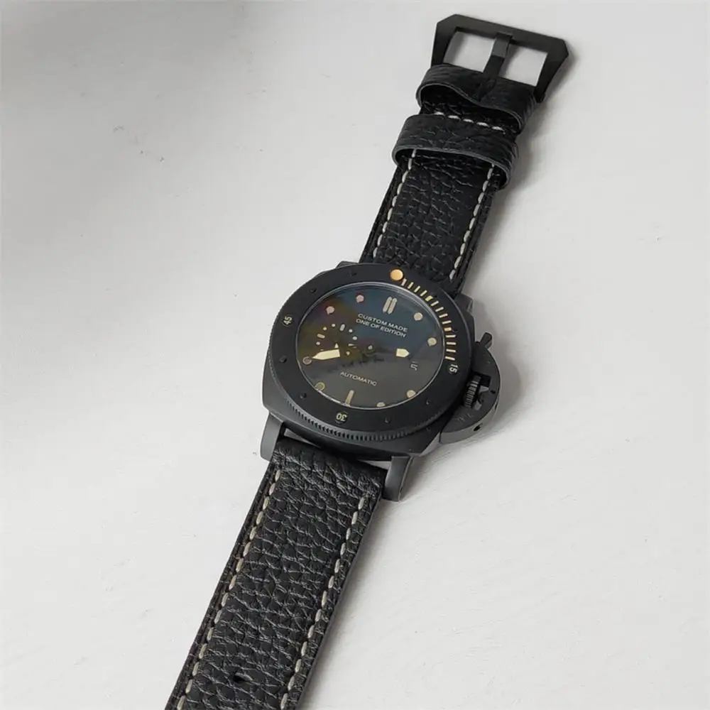 

47mm GMT Men's Automatic Mechanical Wrist Watch Stainless Steel Leather Strap Waterproof Luminous Men Watches P08 Man Clock