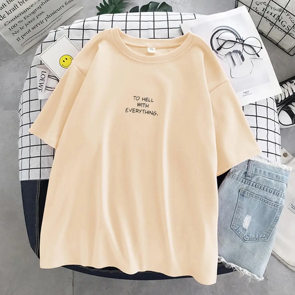 

2021 Plus Size Short Sleeve Basic T Shirt Women Summer Oversized Solid Tees 12 Color Casual Loose Tshirt O Neck Female Tops