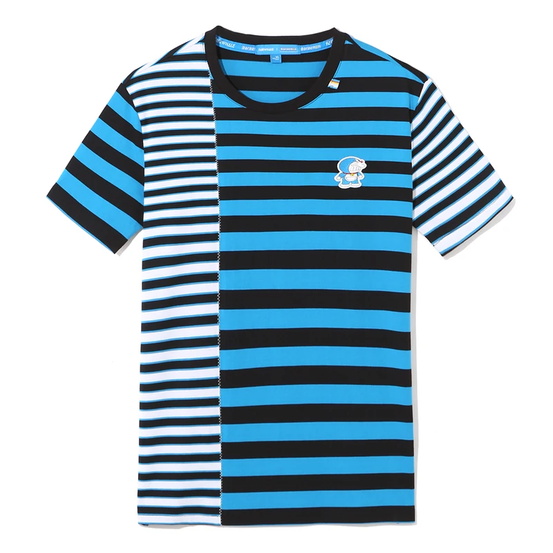 

Mark Fairwhale 2020 Fashion Doraemon Printed Men T-shirt Oneck Stripe Loose Causal Tshirt Tops 719201028067