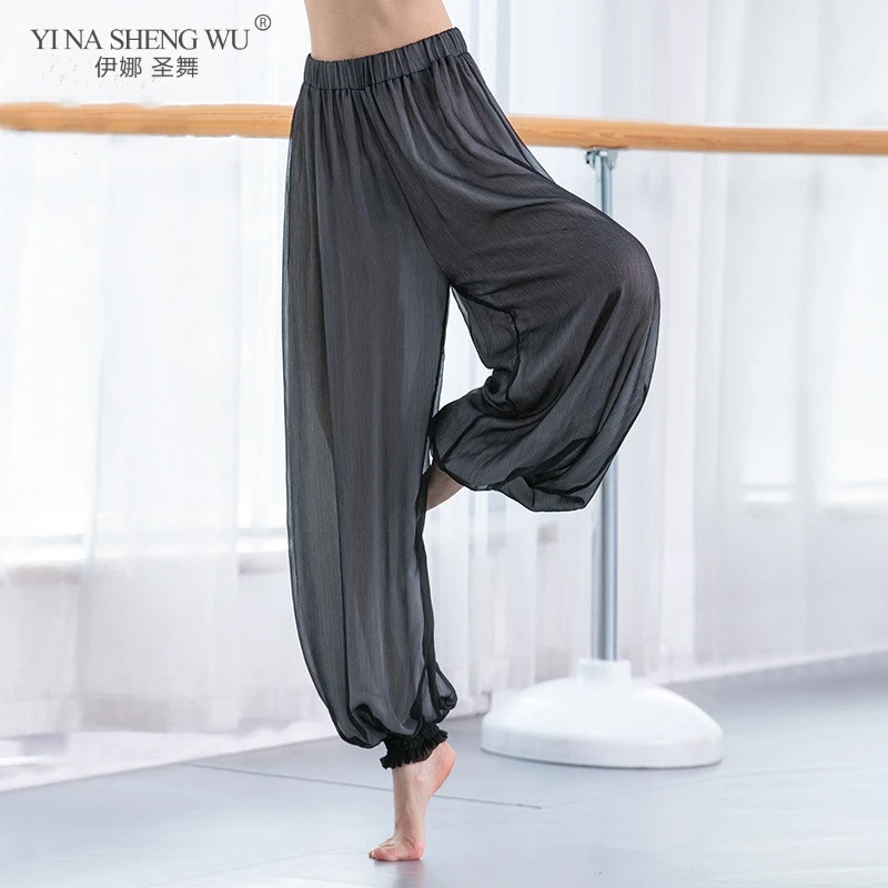 Брюки женские для танца живота шифоновые эластичные свободные штаны капри с