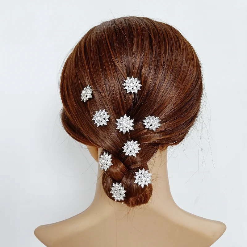 

6pcs Wedding Bridal Starfish Star Flower Hair Pins Clips Crystal Rhinestone Hairpins Bridesmaid Hair Accessories 2021 New