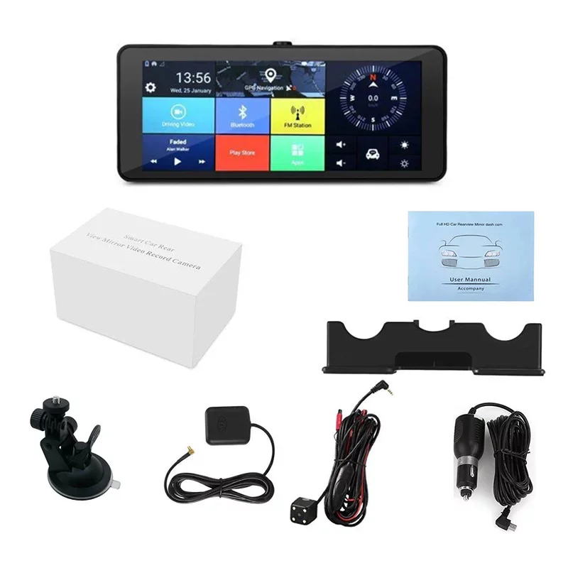 Автомобильный видеорегистратор Anfiite 6 86 дюйма Android зеркало заднего вида 4G Bluetooth gps