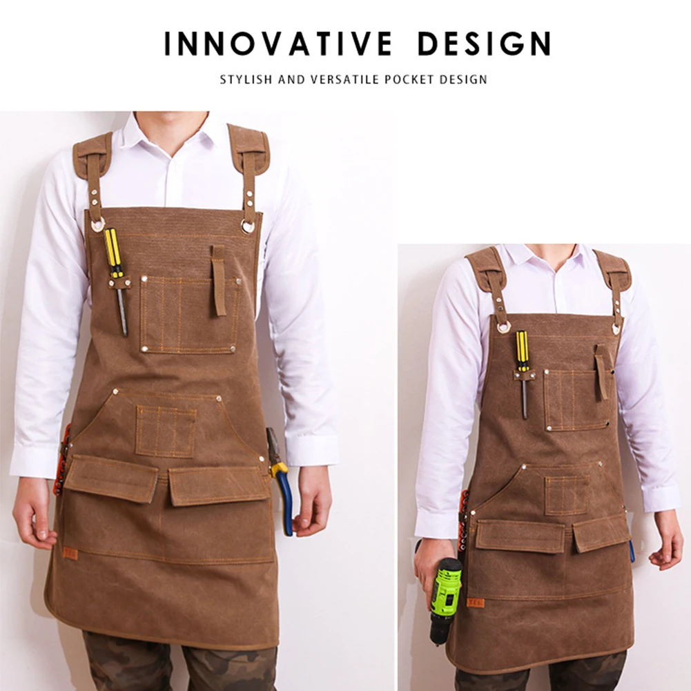 

New Fashion Heavy Duty Work Apron For Woman Men Painting，Woodworking ,Paint , Repair, Durable Canvas Apron Tool