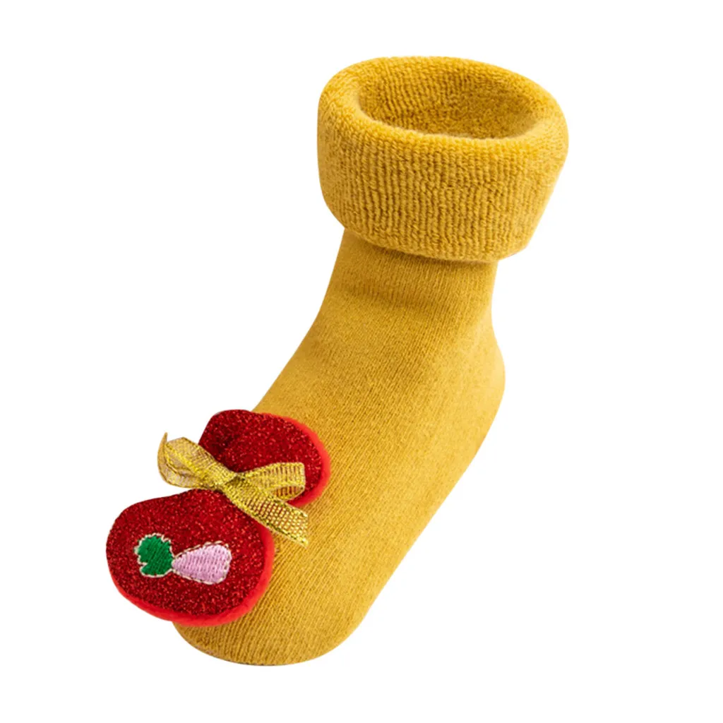 Рождественский олень Санты для девочек, носки, обувь детские носки нескользящие хлопковые носки-тапочки с колокольчиками, мягкие милые детские ботинки
