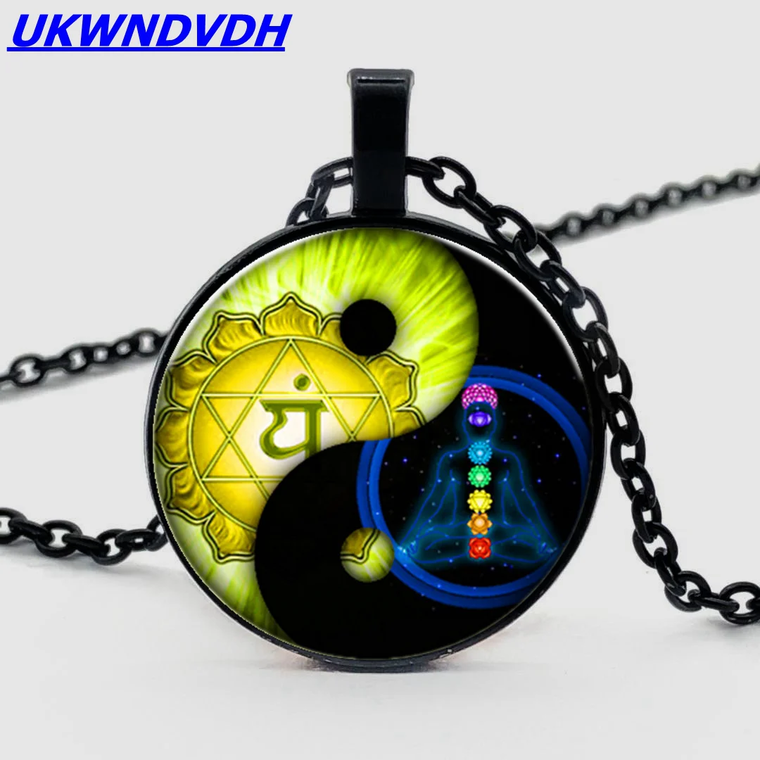 Ожерелье Seven chakras Yin Yang Tai Chi модное ожерелье с подвеской в стиле панк для мужчин и