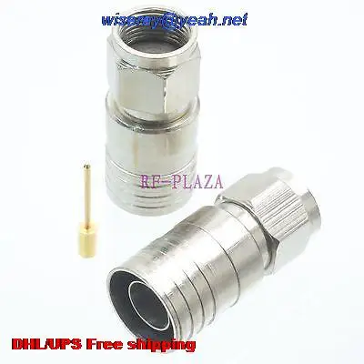 

DHL/EMS 500pcs Connector F TV male plug crimp RG11 cable Straight -A3