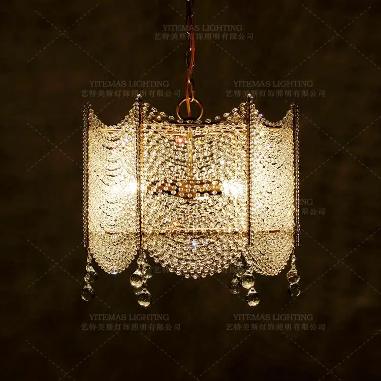 Французская хрустальная люстра с 3 лампочками уникальная дизайнерская бусинами