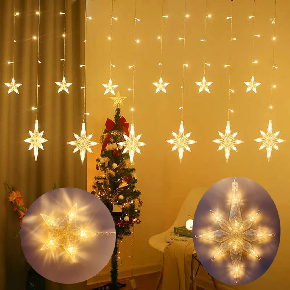 

Polaris LED Window Curtain String Light For Wedding Party Home Garden Bedroom Outdoor Indoor Wall Christmas Lights Decorations