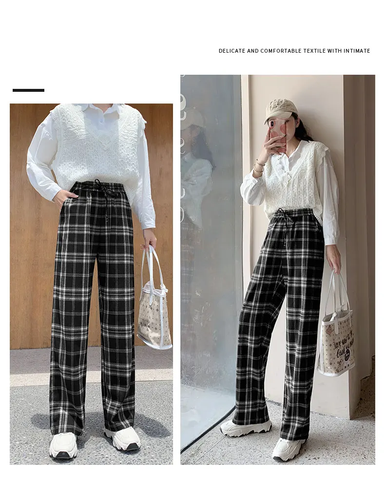 

Lattice Summer Thin High Waist Drooping Tall Women's Clothing 170 Loose Temperament Casual Straight Pants