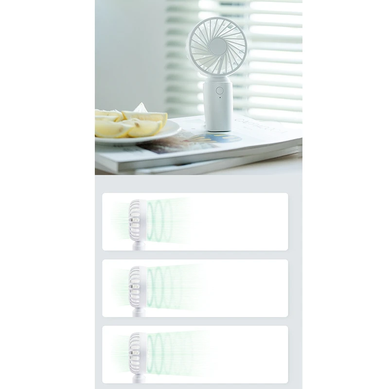 

Handheld USB Rechargeable Fan , Light Cooler Portable Adjustable Desktop Cooling Fan