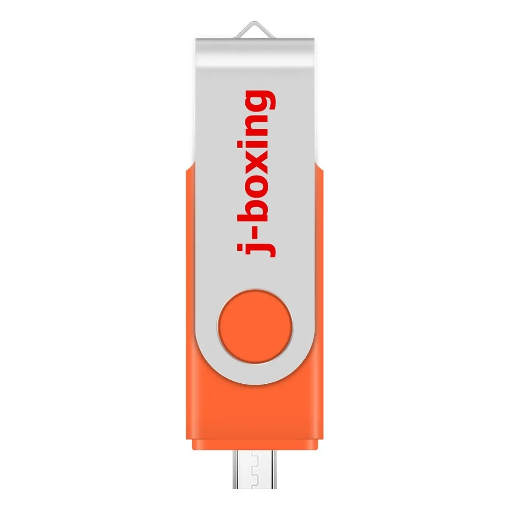 J-бокс OTG USB флэш-накопитель 64 ГБ 32 ГБ 16 ГБ 8 ГБ Флешка металлический поворотный USB 2,0 карта памяти для Android телефона ПК Macbook оранжевый