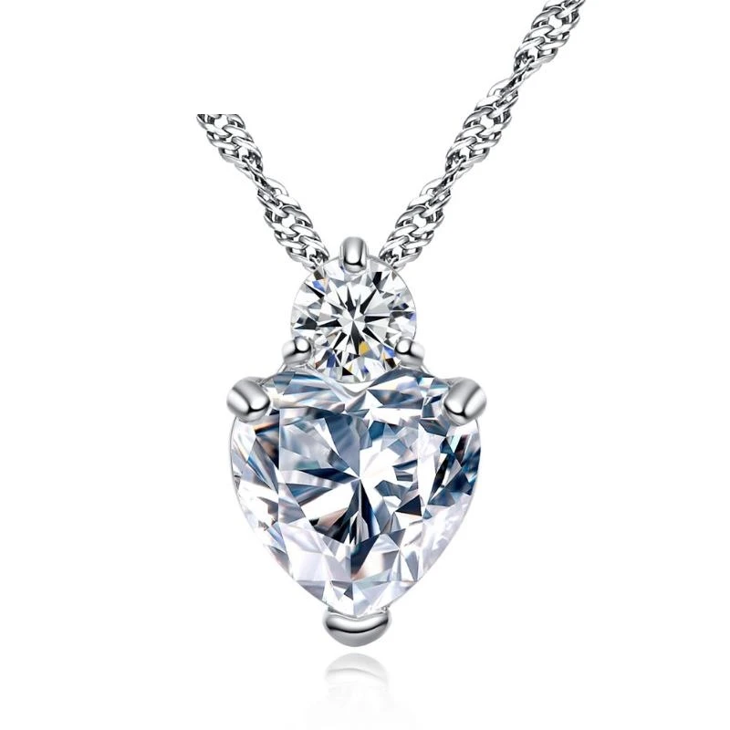 

XGH1 Necklace for Women Silver Sterling Heart Pendant Necklace Jewelry