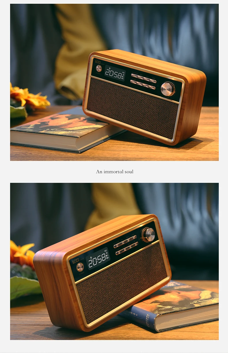 Цифровой Деревянный светодиодный Будильник с Bluetooth радио динамик винтажный