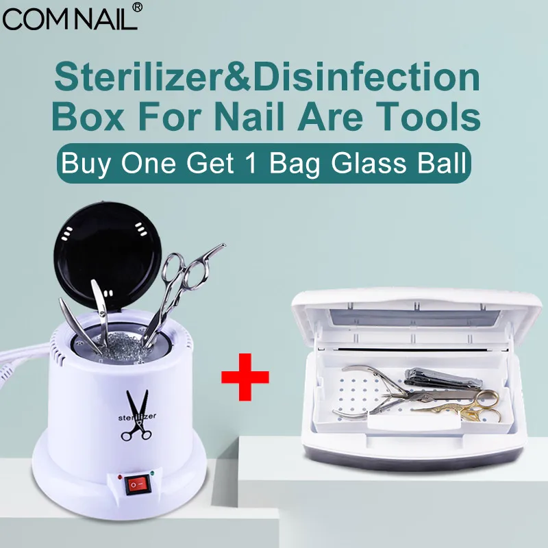 

High Temperature Sterilizer With 1 Bag Glass Balls Disinfection Box Set For Nail Art Tools Metal Tool Dry Heat Manicure Machine