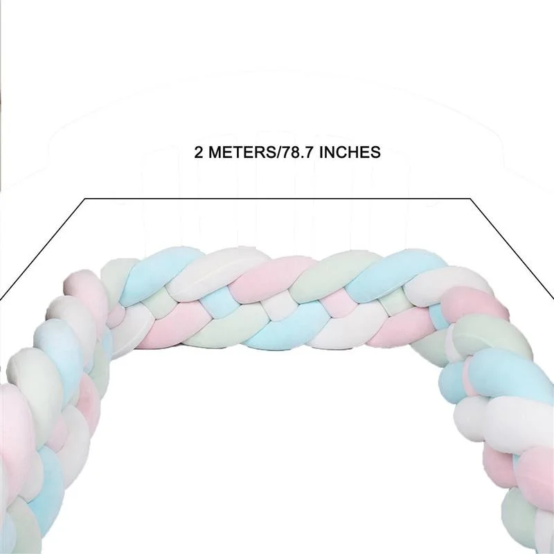 Чехол для детской кроватки 2 м тканая Подушка с узлом бампер украшение интерьера.