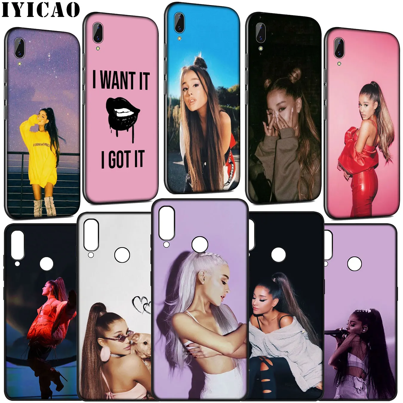 IYICAO Ariana Grande POP Singer Soft Silicone Case for Huawei Y9 Y7 Y6 Prime 2019 Honor 20 10 9 9X 8C 8X 8 Lite 7C 7X 7A Pro on - IYICAO Чехол из мягкого силикона Ariana Grande POP Singer для Huawei Y9 Y7 Y6 Prime 2019 Honor 20 10 9 9X 8C 8X 8 Lite 7C 7X 