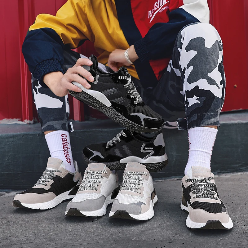 Мужская Легкая беговая Обувь со шнуровкой спортивная обувь высокого качества