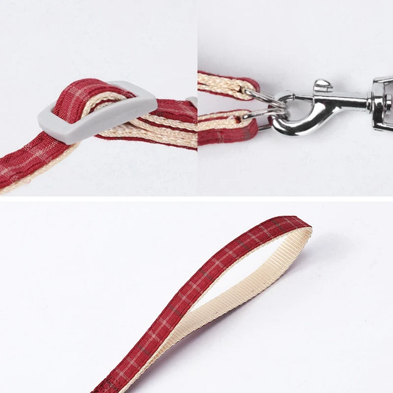 

Soft Breathable Plaid Collar And Leads Set For Pet Dog Cat Harness for Small Medium Large Dogs Adjustable Vest Walking Supplies