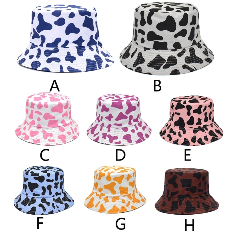 Панама двусторонняя для мужчин и женщин шапка рыбака с коровьим узором Модная