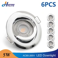 6pcs led downlight 5w ac 85v 265v recessed ceiling lamp ultra thin 3 step dimmable warm cold white spot indoor bedroom kitchen