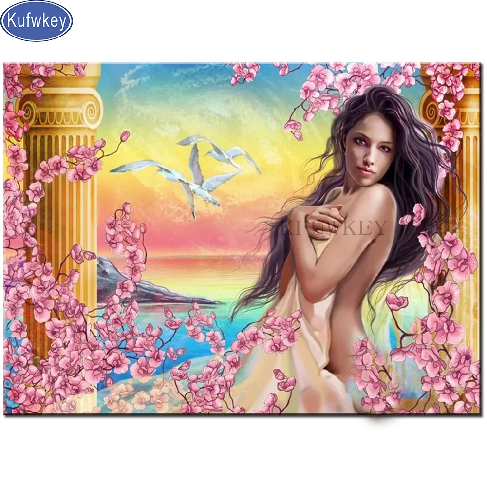 

full flowers Diy diamond painting Fantasy sexy girl picture rhinestones embroidery diamond mosaic 5d cross stitch beauty woman,