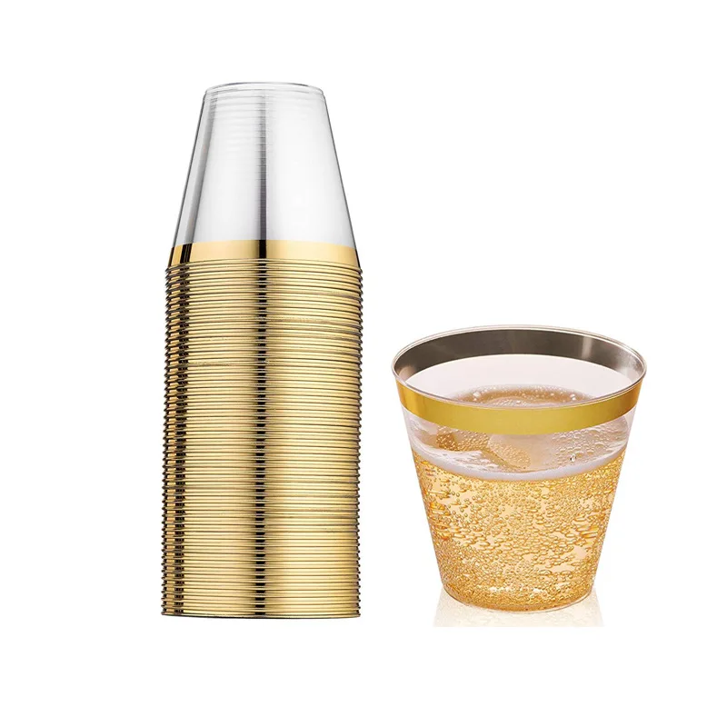 50 шт. 9 унций одноразовая салфетка Печатный полотенце из розового золота оправа