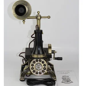 antique style telephone rotary button dial ha1884tn vintage table decorative telephone corded retro phone for home free global shipping