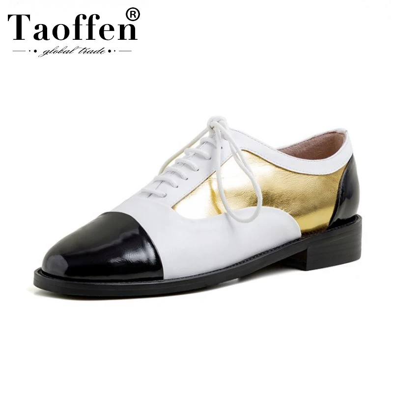Taoffen/Женская обувь из натуральной кожи на плоской подошве сезон весна для отдыха